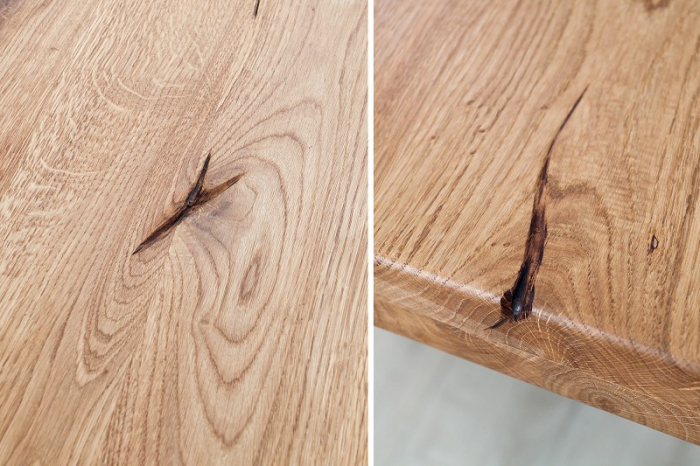Masă dining Thor cu blat din lemn masiv de stejar 200 cm [5]