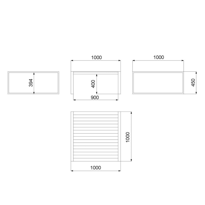 Masa de exterior 100 cm din aluminiu  100 x 100 x 45 cm [2]