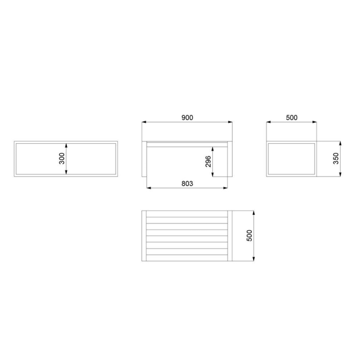 Masa de exterior din aluminiu  92 x 51,50 x 35 cm [2]