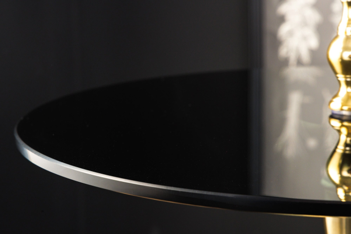 Masă laterală ABSTRACT 65cm aurie cu blat de sticlă [4]