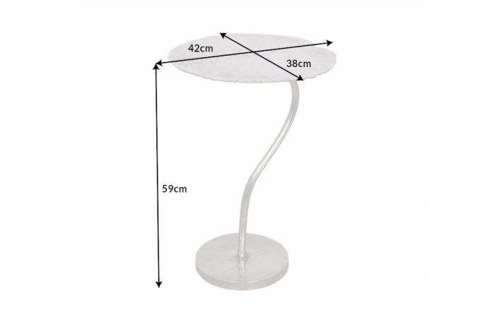 Masă laterală ABSTRACT LEAF 40cm argintie [7]