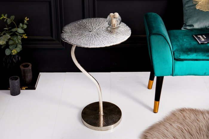 Masă laterală ABSTRACT LEAF 40cm argintie [2]