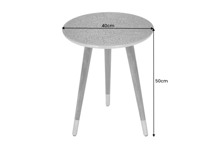 Masă laterală ALCASAR 50cm lemn de mango și metal placat cu cupru antic [8]