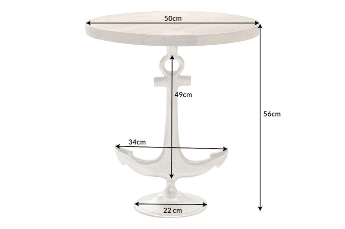 Masă laterală ANCHOR 50cm lemn de mango [7]