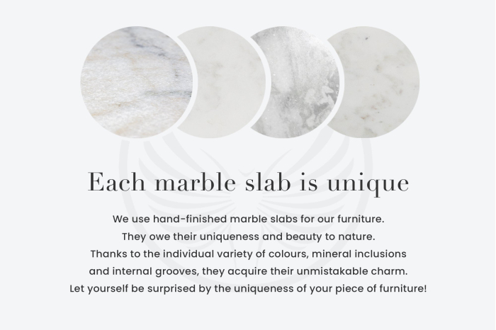 Masă laterală ARCHITECTURE 45cm marmură albă [10]