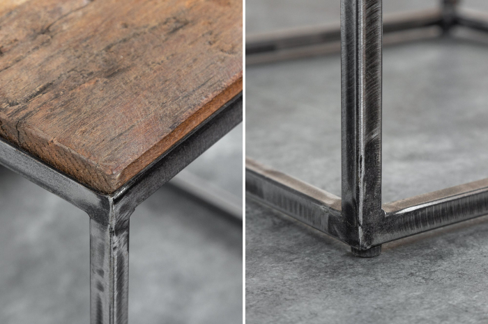 Masă laterală BARRACUDA 40cm lemn reciclat [7]