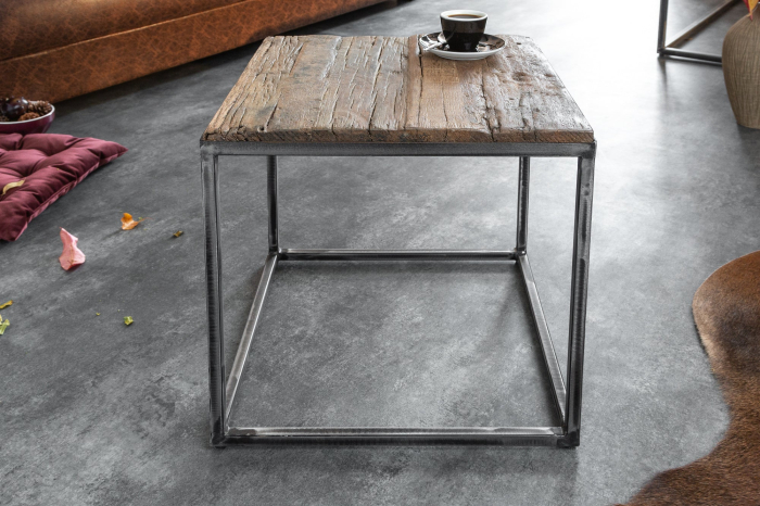 Masă laterală BARRACUDA 40cm lemn reciclat [3]