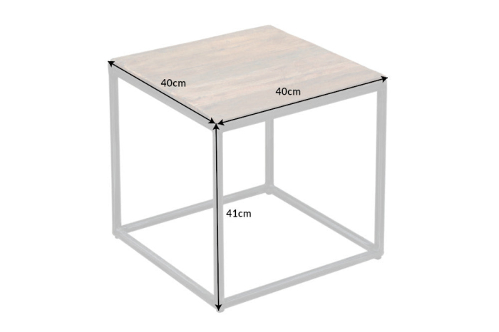 Masă laterală BARRACUDA 40cm lemn reciclat [8]