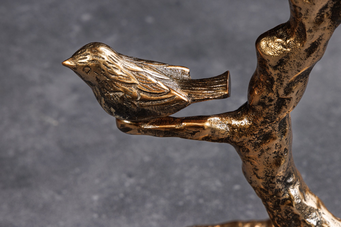 Masă laterală BIRDS 60cm design cu frunze ,exterior alamă antică  [8]