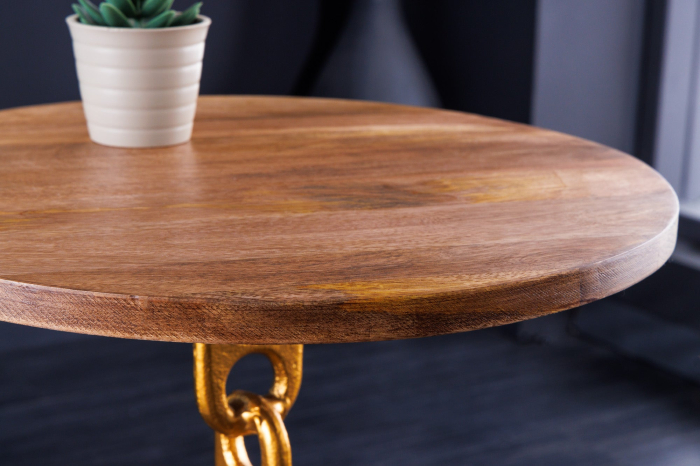 Masă laterală CHAIN 55cm cu blat din lemn de mango [4]