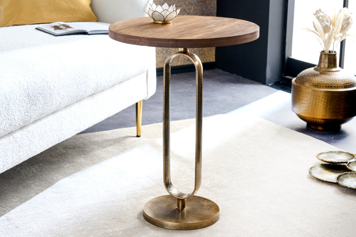 Masă laterală ELEGANCE 60cm blat din lemn de mango [3]