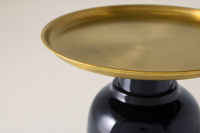 Masă laterală ELEGANCIA 50cm neagră cu blat auriu [7]