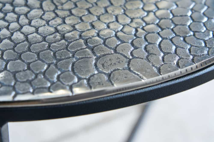 Masă laterală ELEMENTS 40cm aspect crocodil,set de 2, culoare argintiu antic [5]