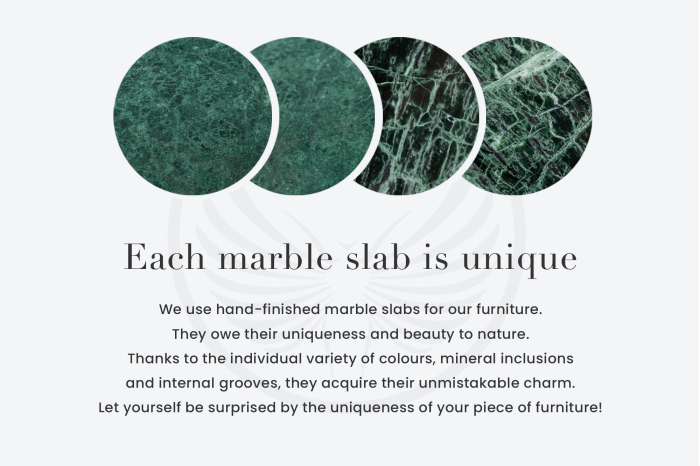 Masă laterală ELEMENTS 40cm aurie cu farfurie detașabilă din marmură verde [10]