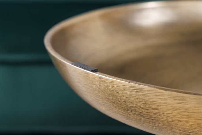 Masă laterală ELEMENTS 55cm aurie cu farfurie detașabilă din marmură verde [7]