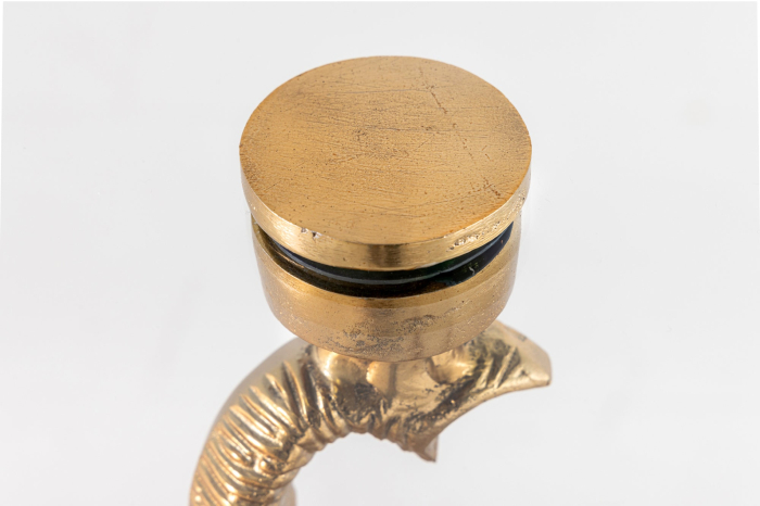 Masă laterală ELEPHANT 80cm aurie cu bază din marmură [7]