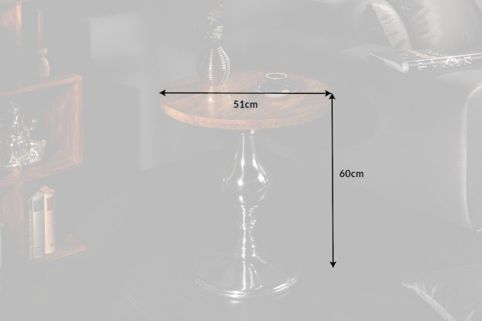 Masă laterală EXTRAVAGANCIA 51cm lemn masiv de mango [7]