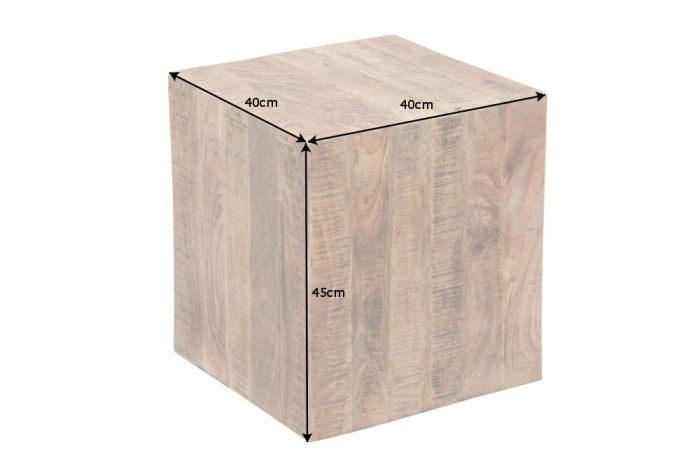 Scaun de masă auxiliară FACTORY 40 cm cu roți, lemn de mango natural [8]