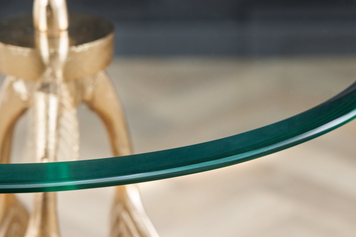 Masă laterală FEATHER 65cm aurie,sticlă securizată 7mm [5]