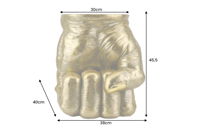 Masă laterală FIST 50cm rotundă, sculptură lucrată manual ,aurie [6]
