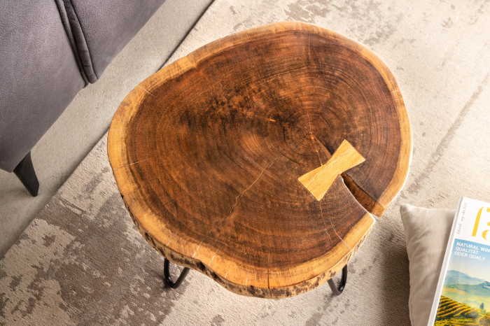 Masă laterală GOA 40cm cu blat din salcâm natural [4]