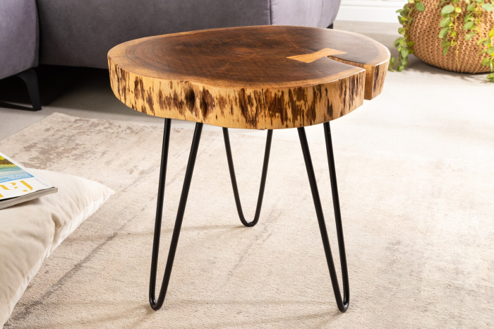 Masă laterală GOA 40cm cu blat din salcâm natural [3]