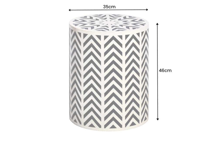 Masă laterală HARMONY NATURE 45cm alb-negru [10]