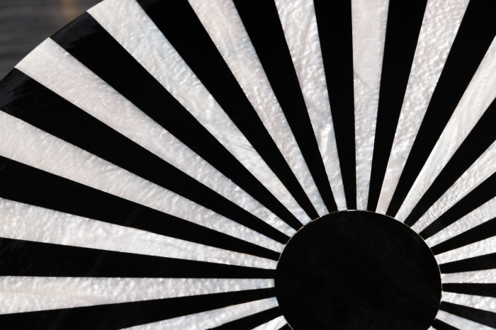 Masă laterală HARMONY NATURE 55cm negru alb auriu [7]