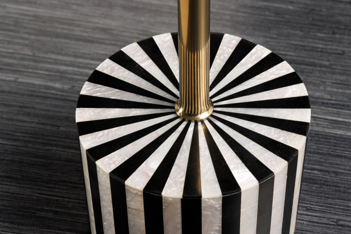 Masă laterală HARMONY NATURE 55cm negru alb auriu [8]