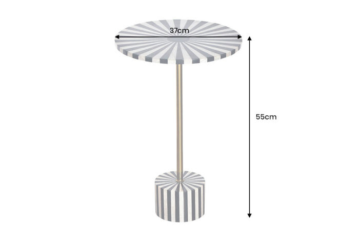 Masă laterală HARMONY NATURE 55cm negru alb auriu [10]