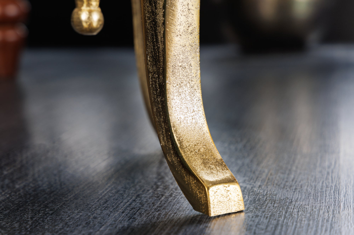 Masă laterală JARDIN Ø 55cm rotundă stil baroc aurie [8]