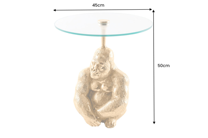 Masă laterală KONG 50cm aurie cu blat de sticlă de 45cm [7]
