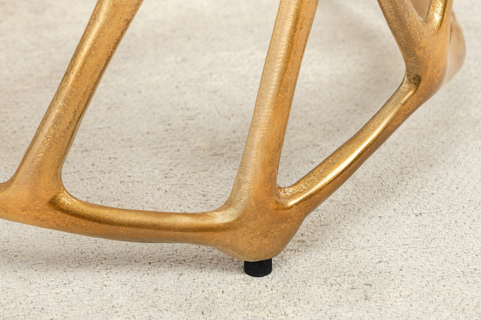 Masă laterală LIQUID GEOMETRY 50cm,sticlă securizată neagră,cadru auriu [7]