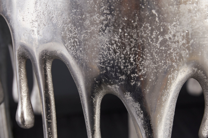 Masă laterală LIQUID LINE Ø 50cm rotundă argintie [5]