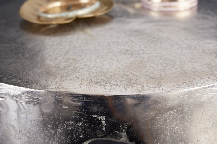 Masă laterală LIQUID LINE Ø 50cm rotundă argintie [6]