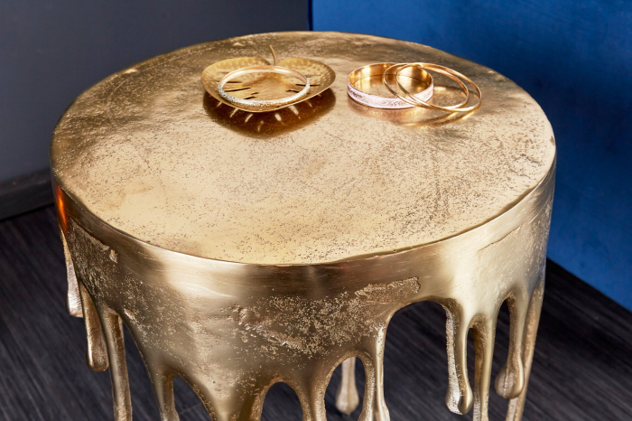 Masă laterală LIQUID LINE Ø 50cm rotundă aurie [8]