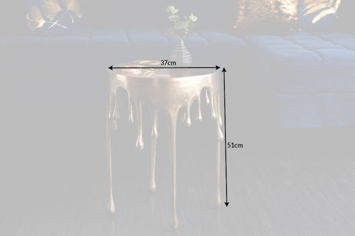 Masă laterală LIQUID LINE Ø 50cm rotundă aurie [9]