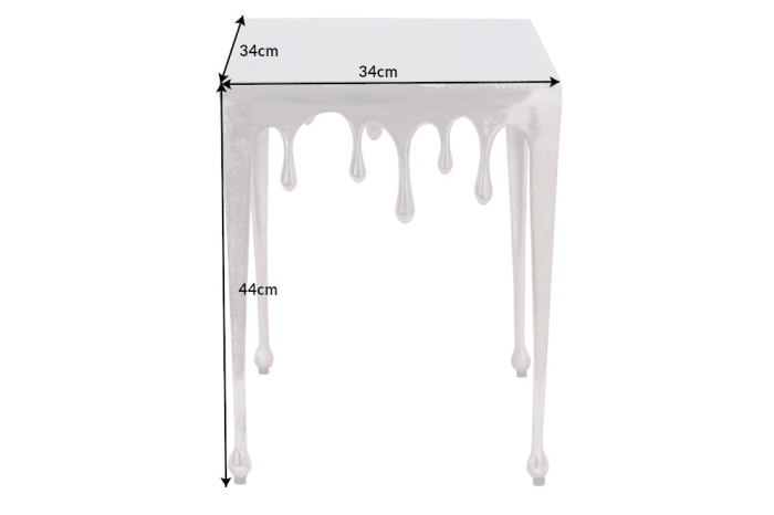 Masă laterală LIQUID LINE S 44cm pătrată argintie [8]