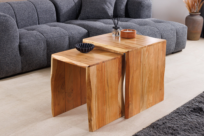 Masă laterală MAMMUT 55cm,Set de 2 ,lemn de salcâm natural [5]