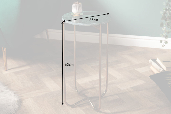 Masă laterală NOBLE 35cm marmură verde cu blat detașabil [8]