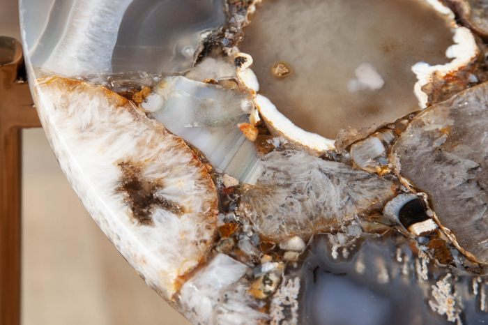 Masă laterală NOBLE 35cm,piatra de agat albastru alb cu blat detașabil [4]