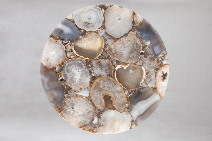 Masă laterală NOBLE 35cm,piatra de agat albastru alb cu blat detașabil [7]