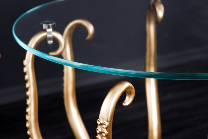 Masă laterală OCTOPUS 50cm aurie cu lampă  [5]