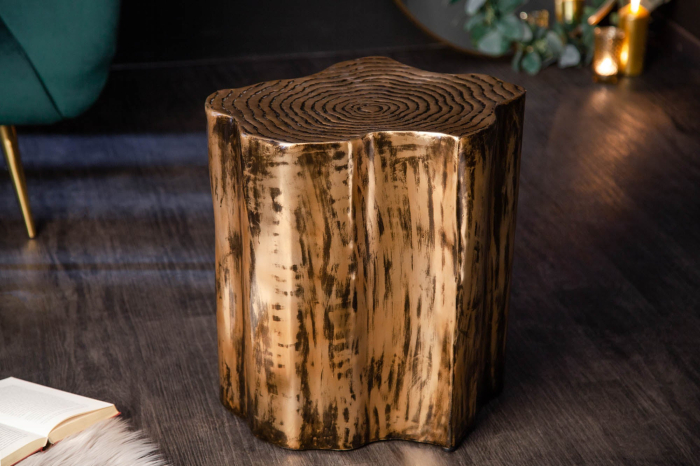 Masă laterală ORGANIC ORIENT 37-44cm aspect de trunchi auriu [2]