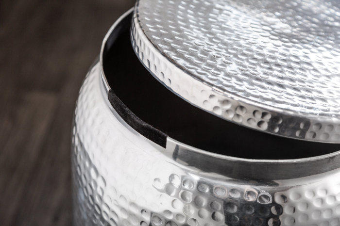 Masă laterală ORGANIC ORIENT 50cm cu efect de lovitură de ciocan argintie [7]