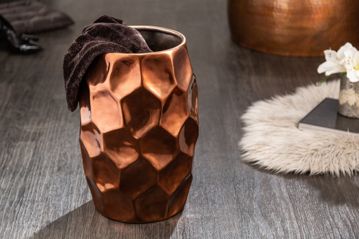 Masă laterală ORGANIC ORIENT 50cm cu efect de lovitură de ciocan, cupru [3]