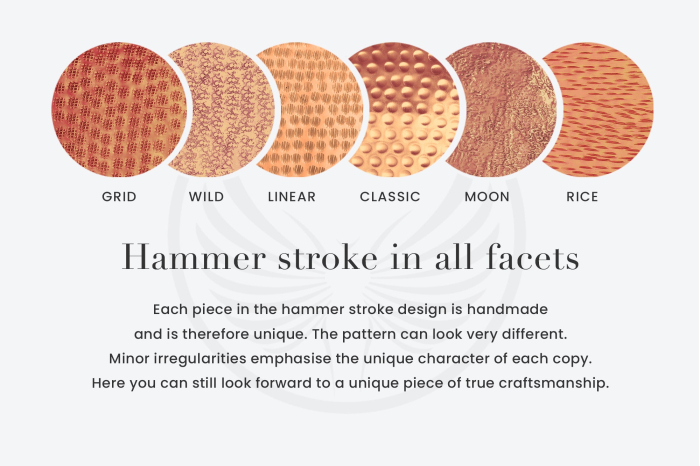 Masă laterală ORGANIC ORIENT 50cm cu efect de lovitură de ciocan, cupru [8]