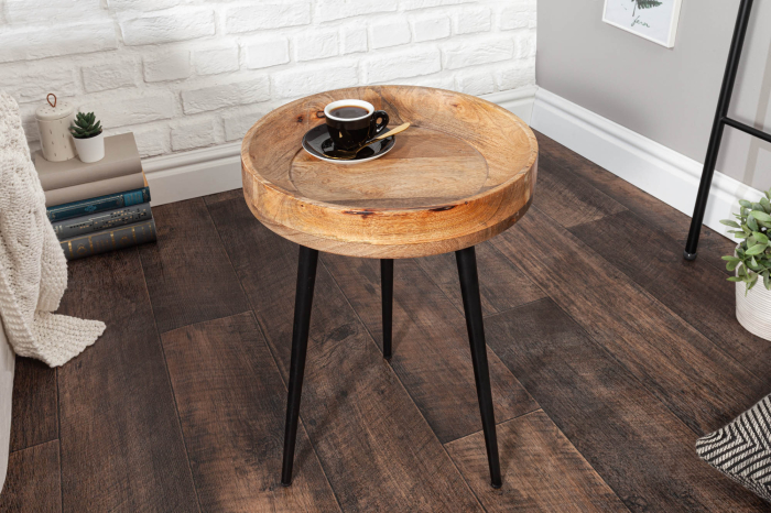 Masă laterală PURE NATURE 35cm lemn de mango natural [4]