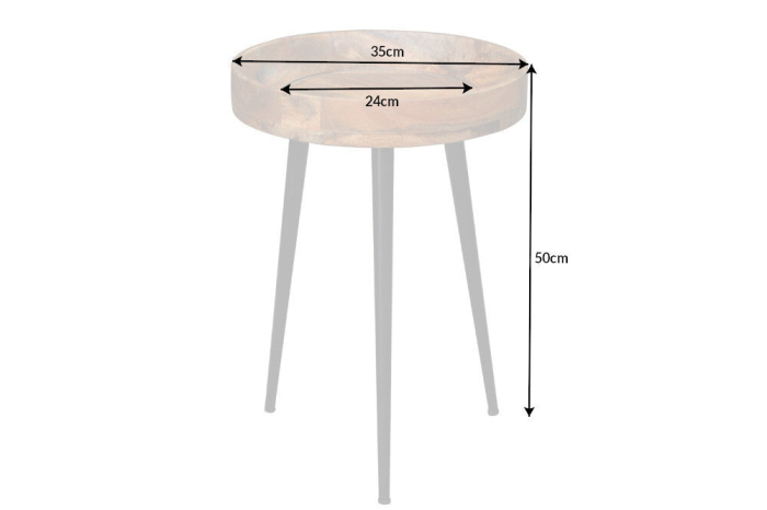 Masă laterală PURE NATURE 35cm lemn de mango natural [8]