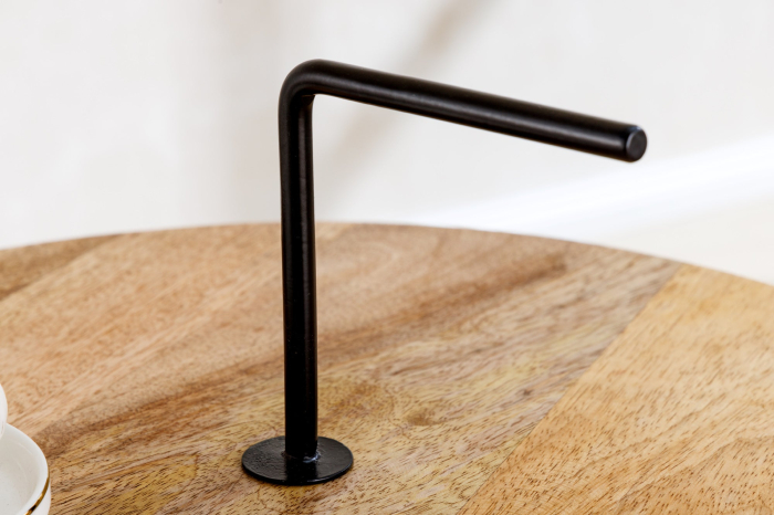 Masă laterală SIMPLY CLEVER 60cm din lemn natural de mango cu mâner negru [4]